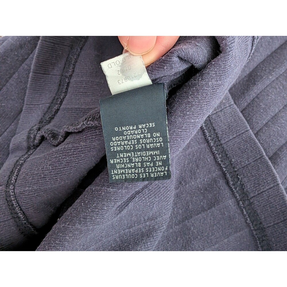 Y2K Tommy Hilfiger Large Navy Blue Ribbed Shirt Long Sleeve Men's Heavyweight - Picture 8 of 10